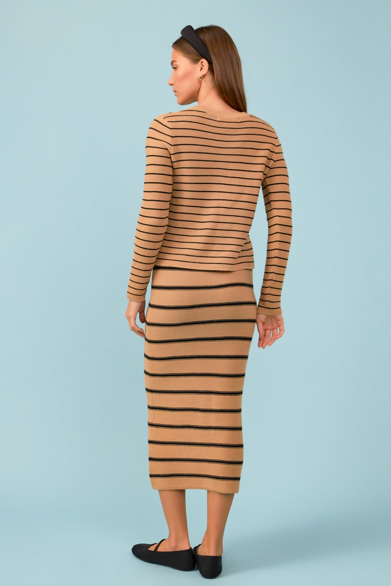 ENGLISH FACTORY - Stripe Knit Midi Skirt - SKIRTS available at Objectrare