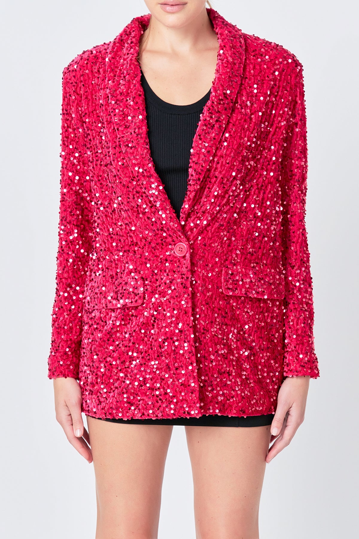 ENDLESS ROSE - Sequins Velvet Blazer - BLAZERS available at Objectrare