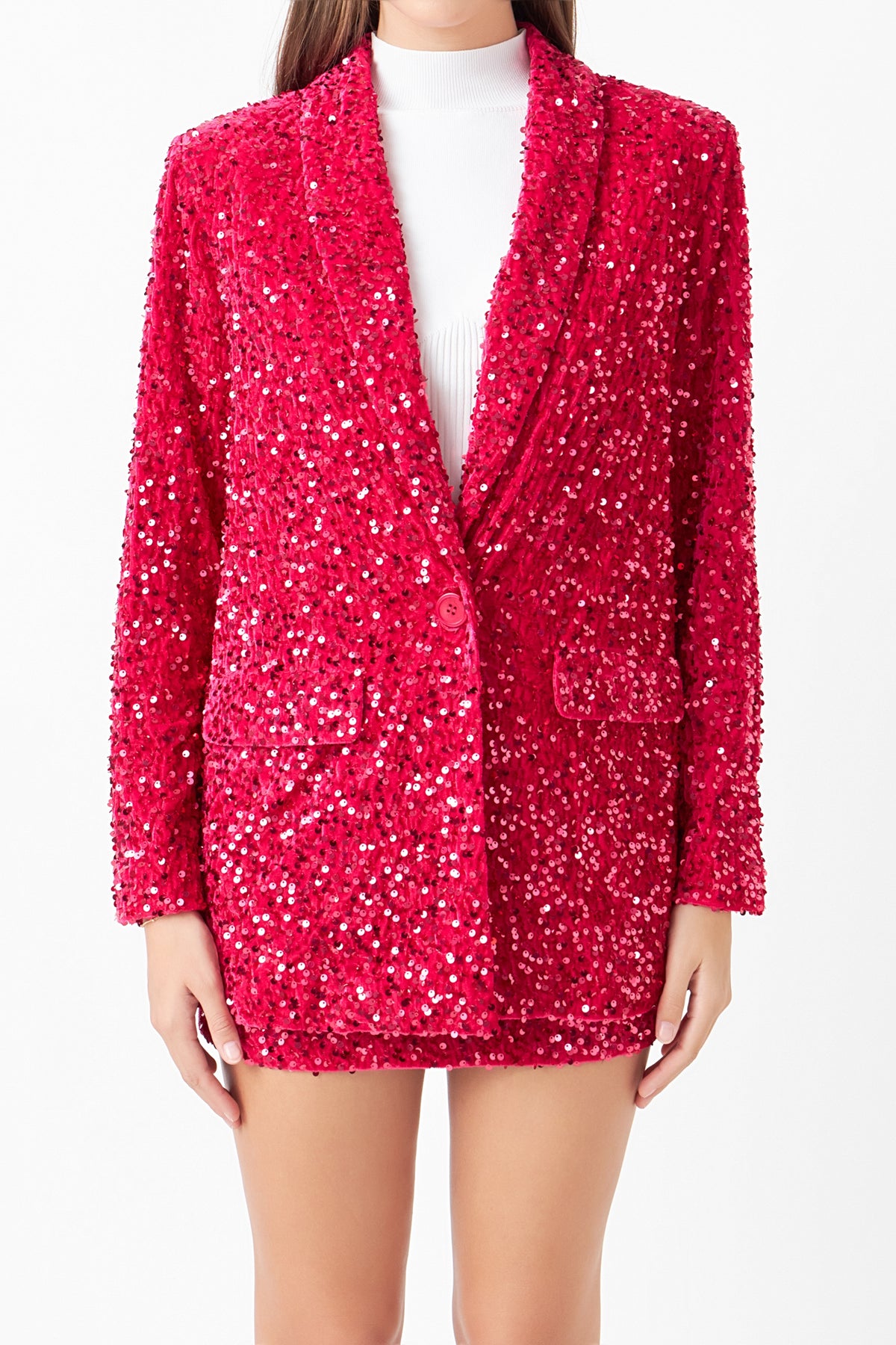 ENDLESS ROSE - Sequins Velvet Blazer - BLAZERS available at Objectrare