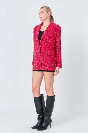 ENDLESS ROSE - Endless Rose - Sequins Velvet Blazer - BLAZERS available at Objectrare