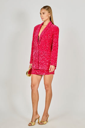 ENDLESS ROSE - Sequins Velvet Blazer - BLAZERS available at Objectrare