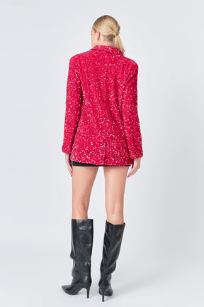 ENDLESS ROSE - Endless Rose - Sequins Velvet Blazer - BLAZERS available at Objectrare