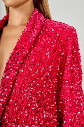 ENDLESS ROSE - Sequins Velvet Blazer - BLAZERS available at Objectrare