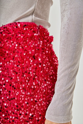 ENDLESS ROSE - Sequins Velvet Skirt - SKIRTS available at Objectrare