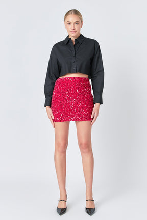 Sequins  Velvet Skirt