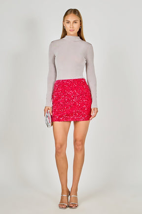 ENDLESS ROSE - Sequins Velvet Skirt - SKIRTS available at Objectrare