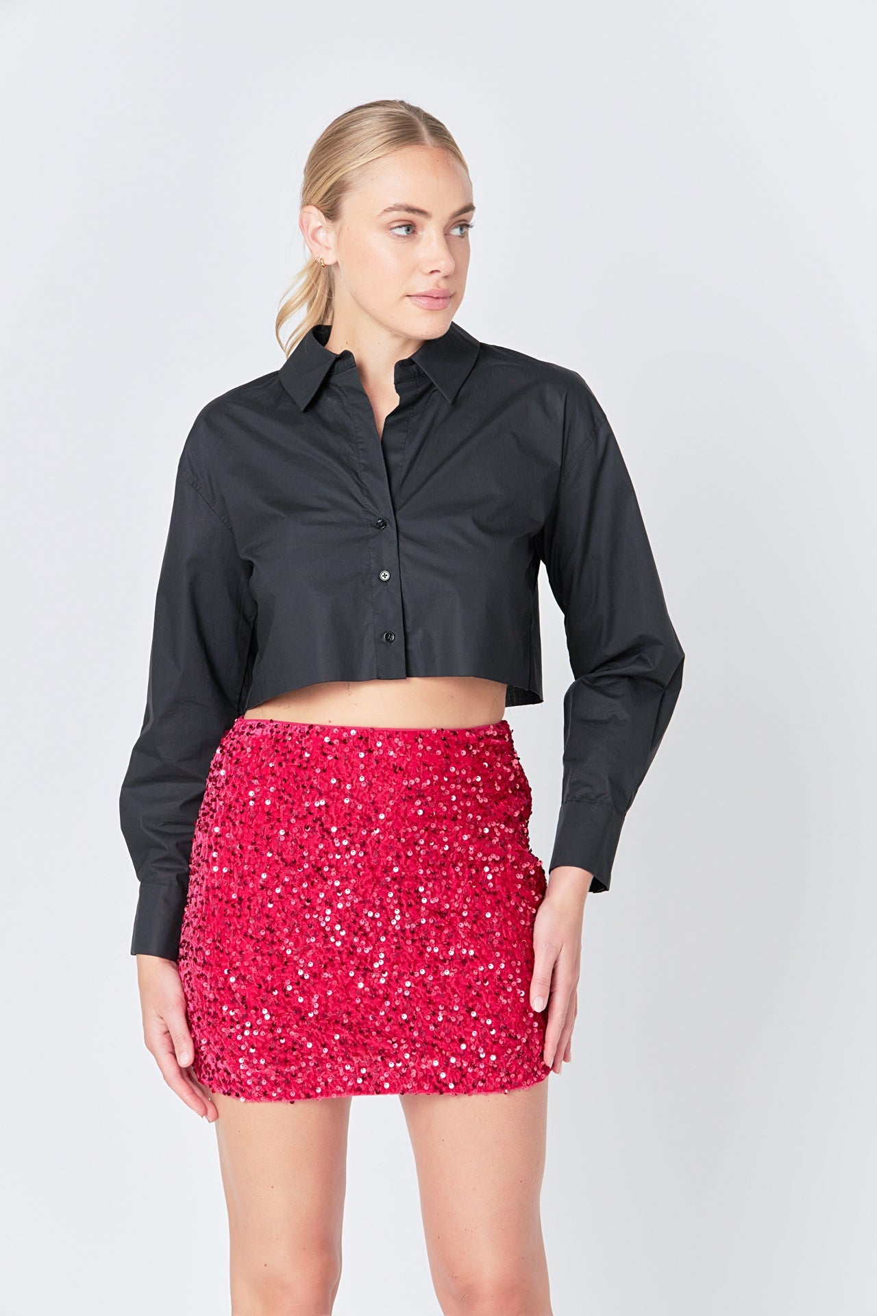 ENDLESS ROSE - Endless Rose - Sequins Velvet Skirt - SKIRTS available at Objectrare