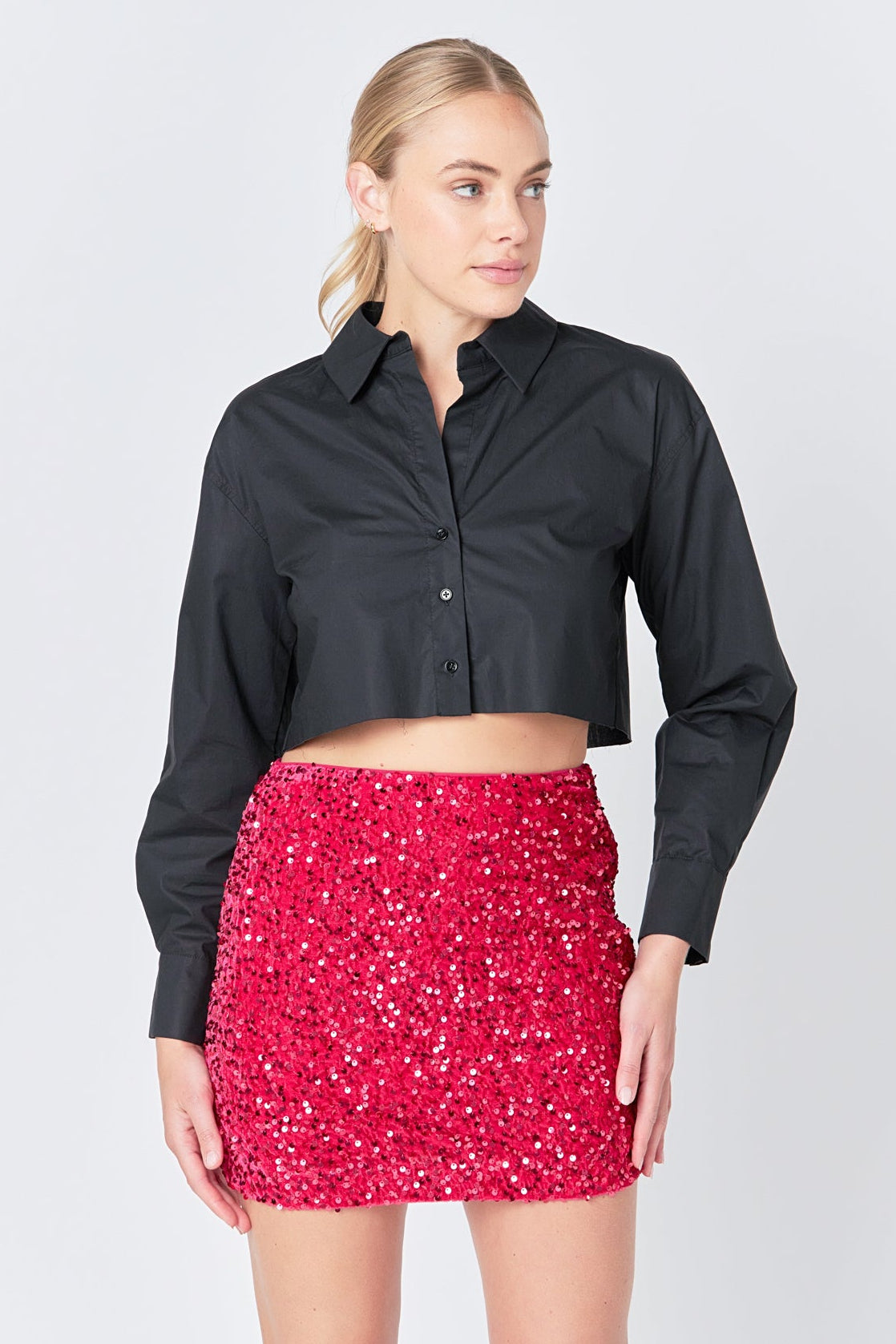 Sequins  Velvet Skirt