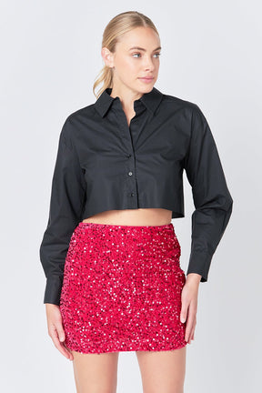 Sequins  Velvet Skirt