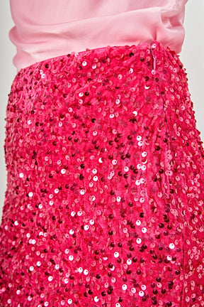 ENDLESS ROSE - Sequins Velvet Skirt - SKIRTS available at Objectrare