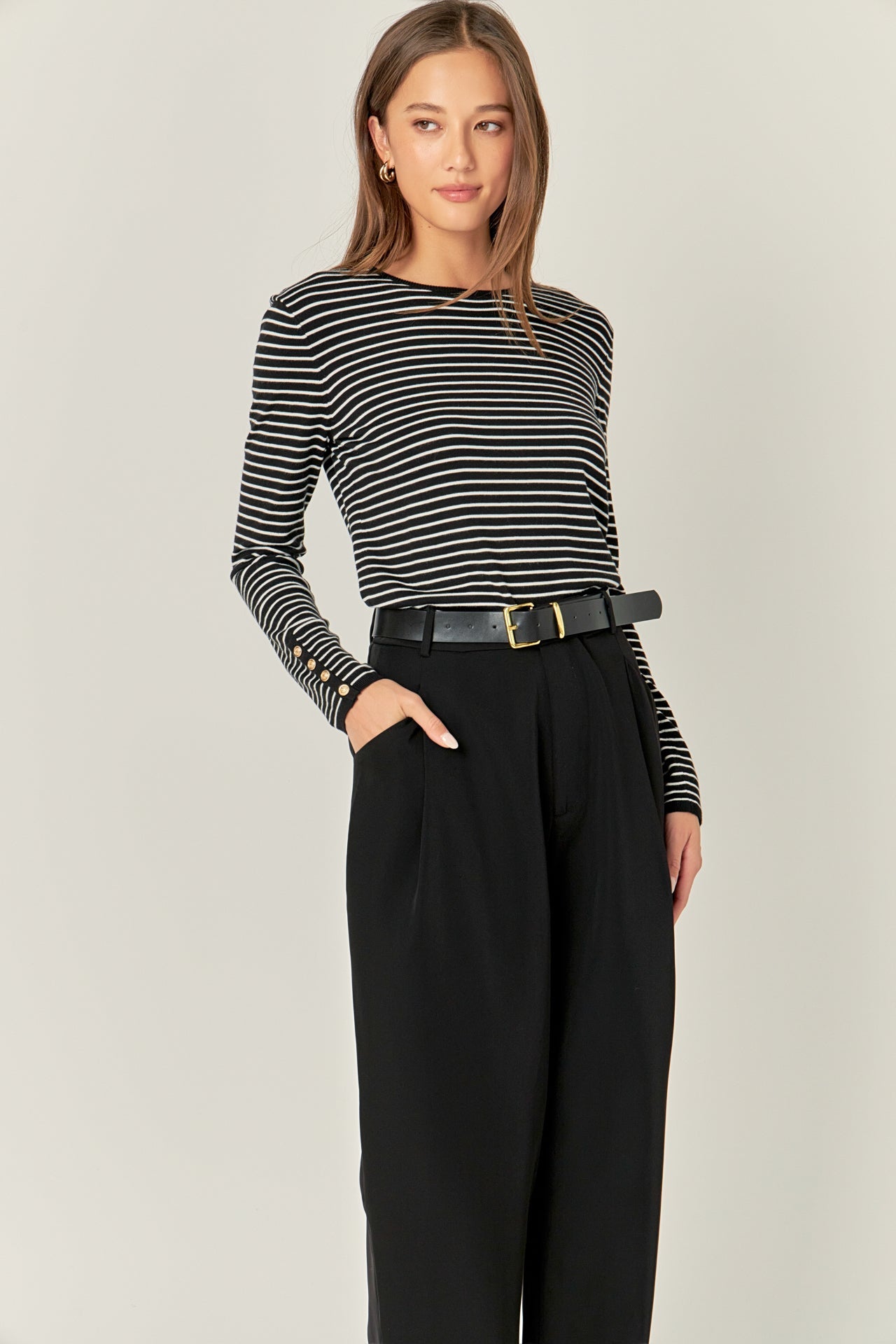 ENGLISH FACTORY - Striped Knit Sweater - SWEATERS & KNITS available at Objectrare
