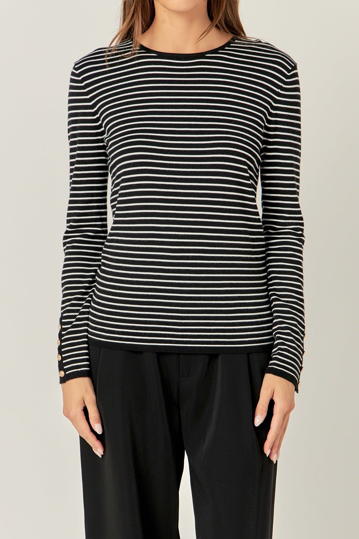 ENGLISH FACTORY - English Factory - Striped Knit Sweater - SWEATERS & KNITS available at Objectrare