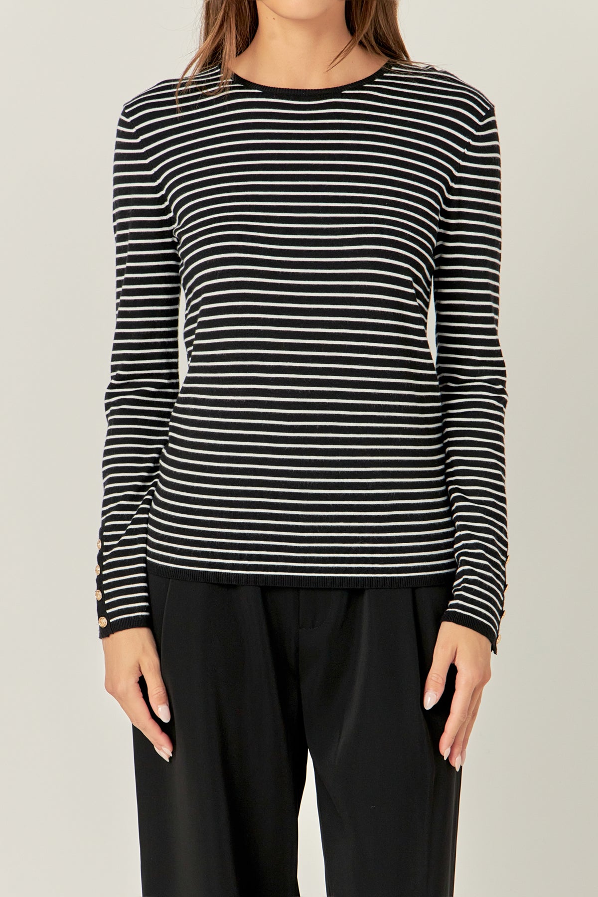 ENGLISH FACTORY - Stripe Knit Sweater - SWEATERS & KNITS available at Objectrare