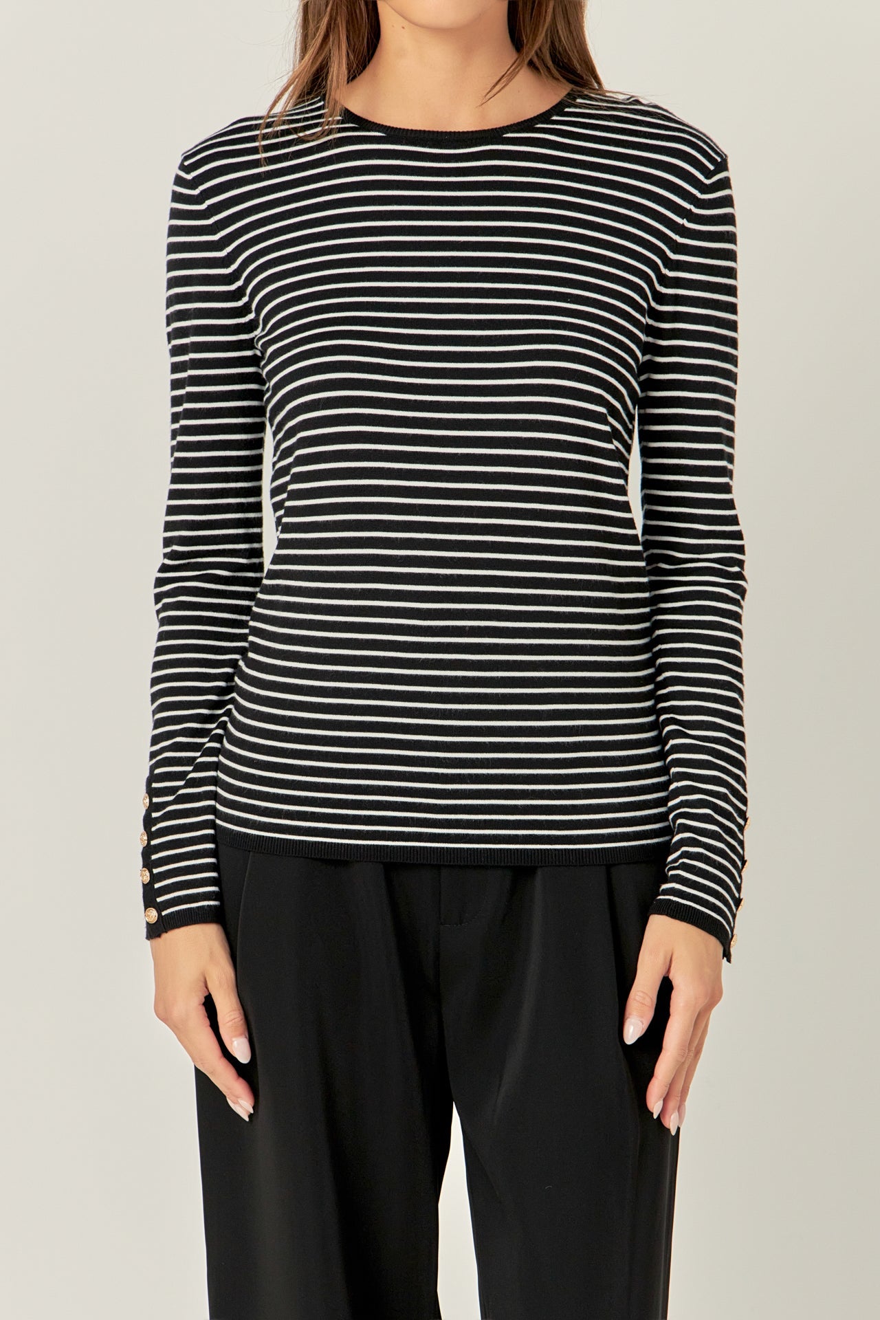 ENGLISH FACTORY - Striped Knit Sweater - SWEATERS & KNITS available at Objectrare