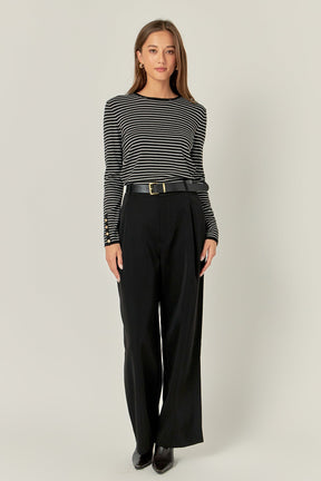 ENGLISH FACTORY - Striped Knit Sweater - SWEATERS & KNITS available at Objectrare