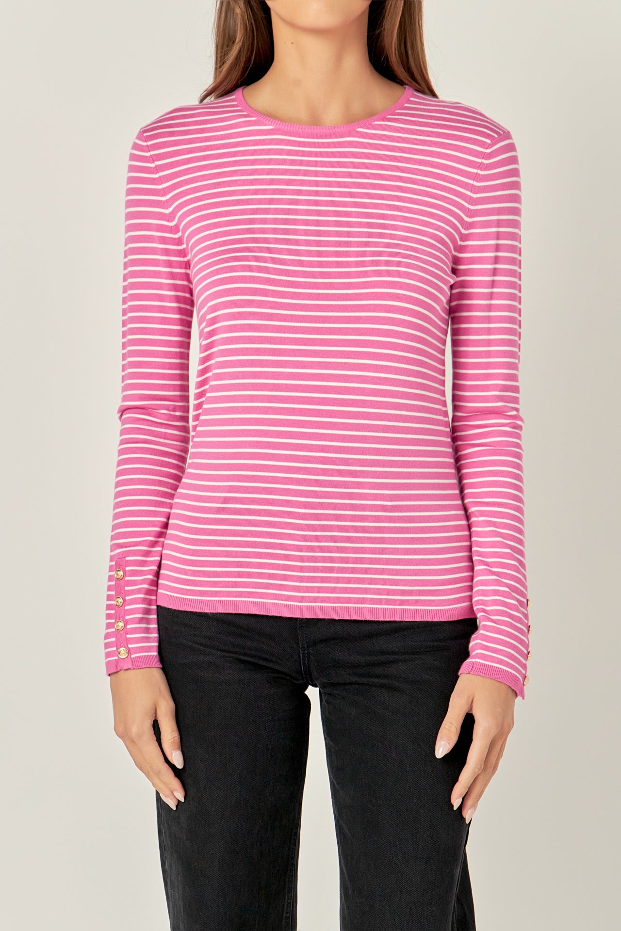 ENGLISH FACTORY - Stripe Knit Sweater - SWEATERS & KNITS available at Objectrare