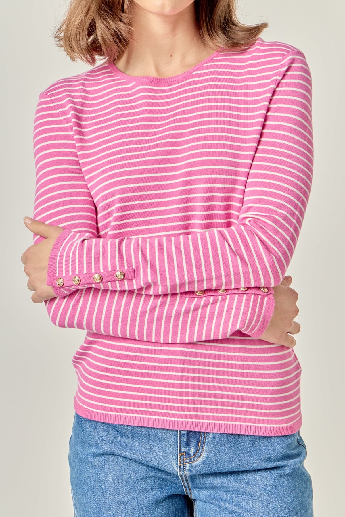 ENGLISH FACTORY - Striped Knit Sweater - SWEATERS & KNITS available at Objectrare