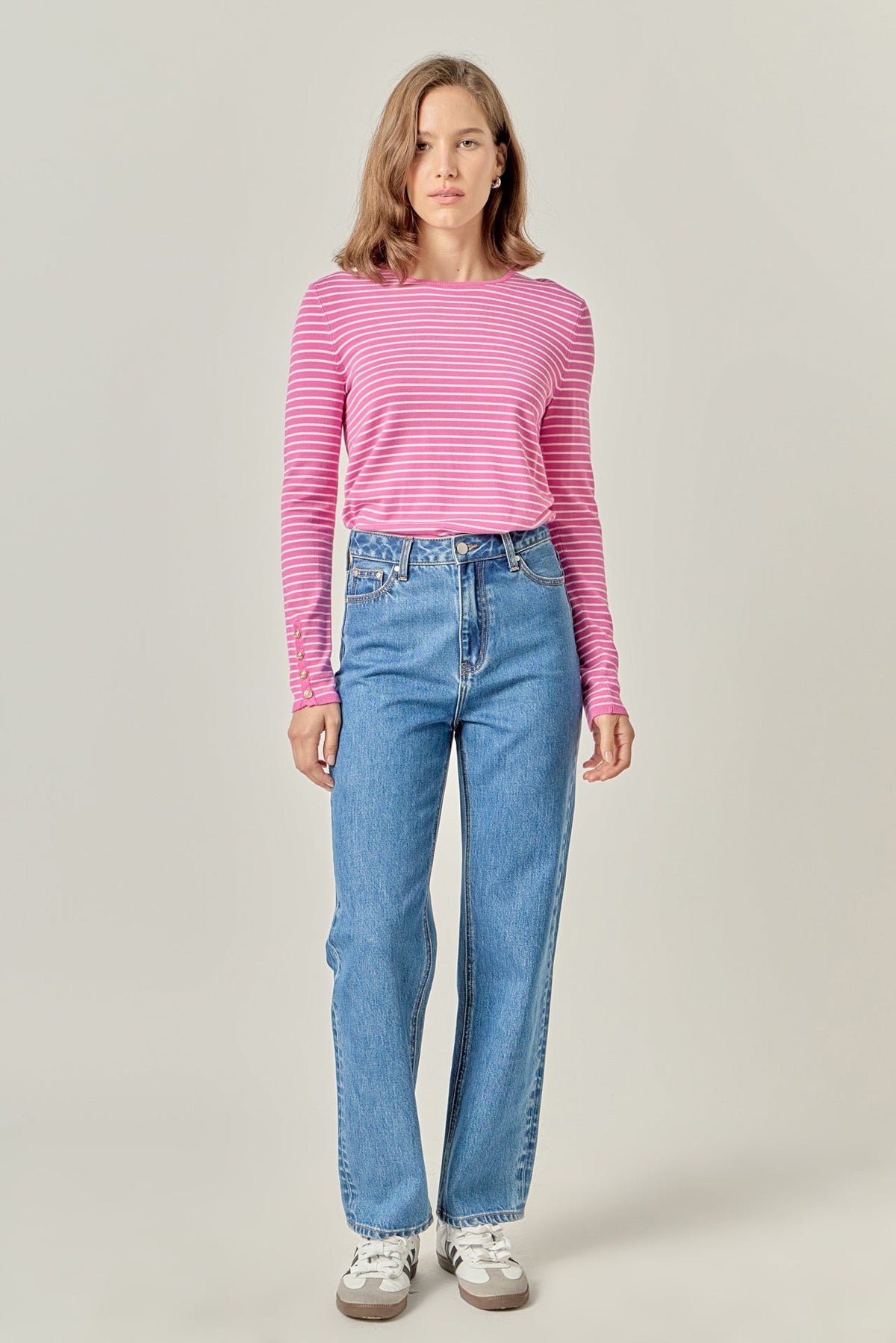 ENGLISH FACTORY - Striped Knit Sweater - SWEATERS & KNITS available at Objectrare