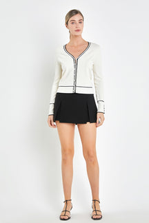 ENGLISH FACTORY - Pearl Button Knit Cardigan - SWEATERS & KNITS available at Objectrare