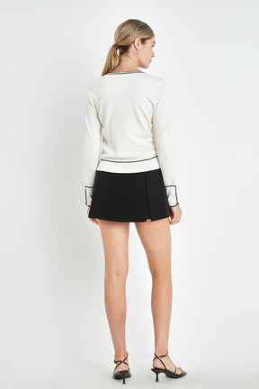 ENGLISH FACTORY - Pearl Button Knit Cardigan - SWEATERS & KNITS available at Objectrare