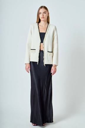 ENDLESS ROSE - Pearl Trim Knit Cardigan - JACKETS available at Objectrare