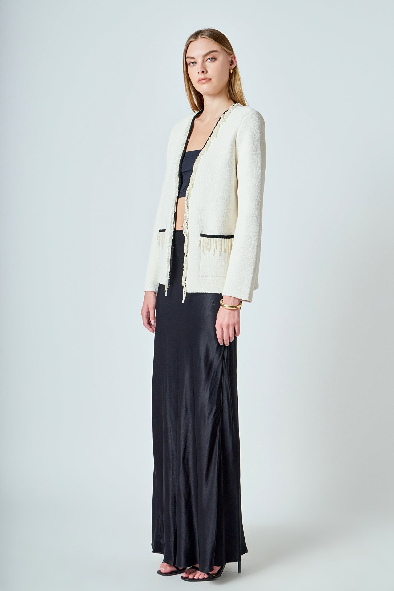 ENDLESS ROSE - Pearl Trim Knit Cardigan - SWEATERS & KNITS available at Objectrare
