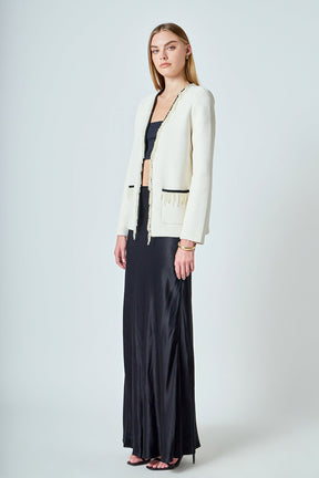 ENDLESS ROSE - Pearl Trim Knit Cardigan - JACKETS available at Objectrare