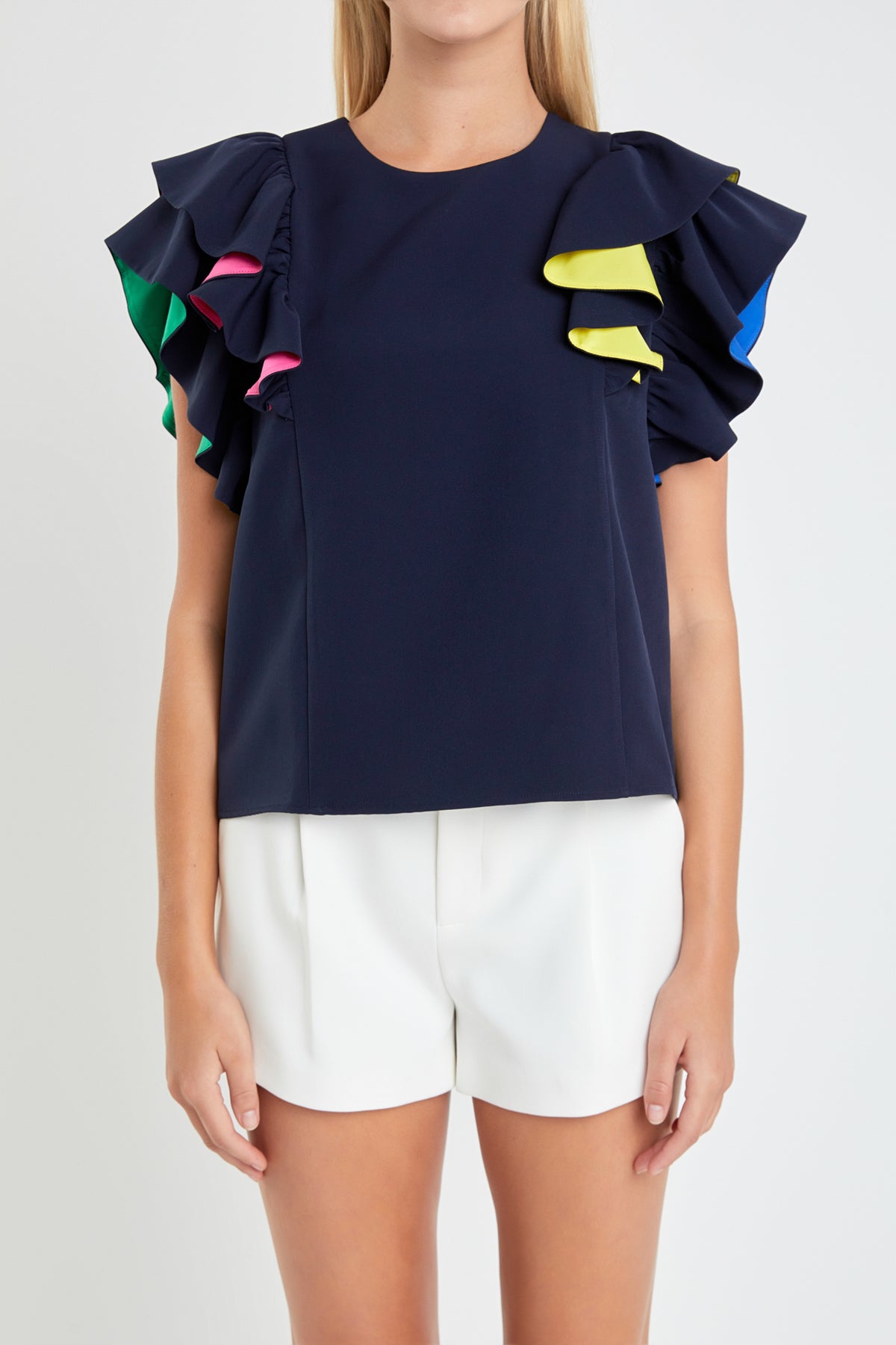 ENGLISH FACTORY - Multi Color Contrast Top - TOPS available at Objectrare