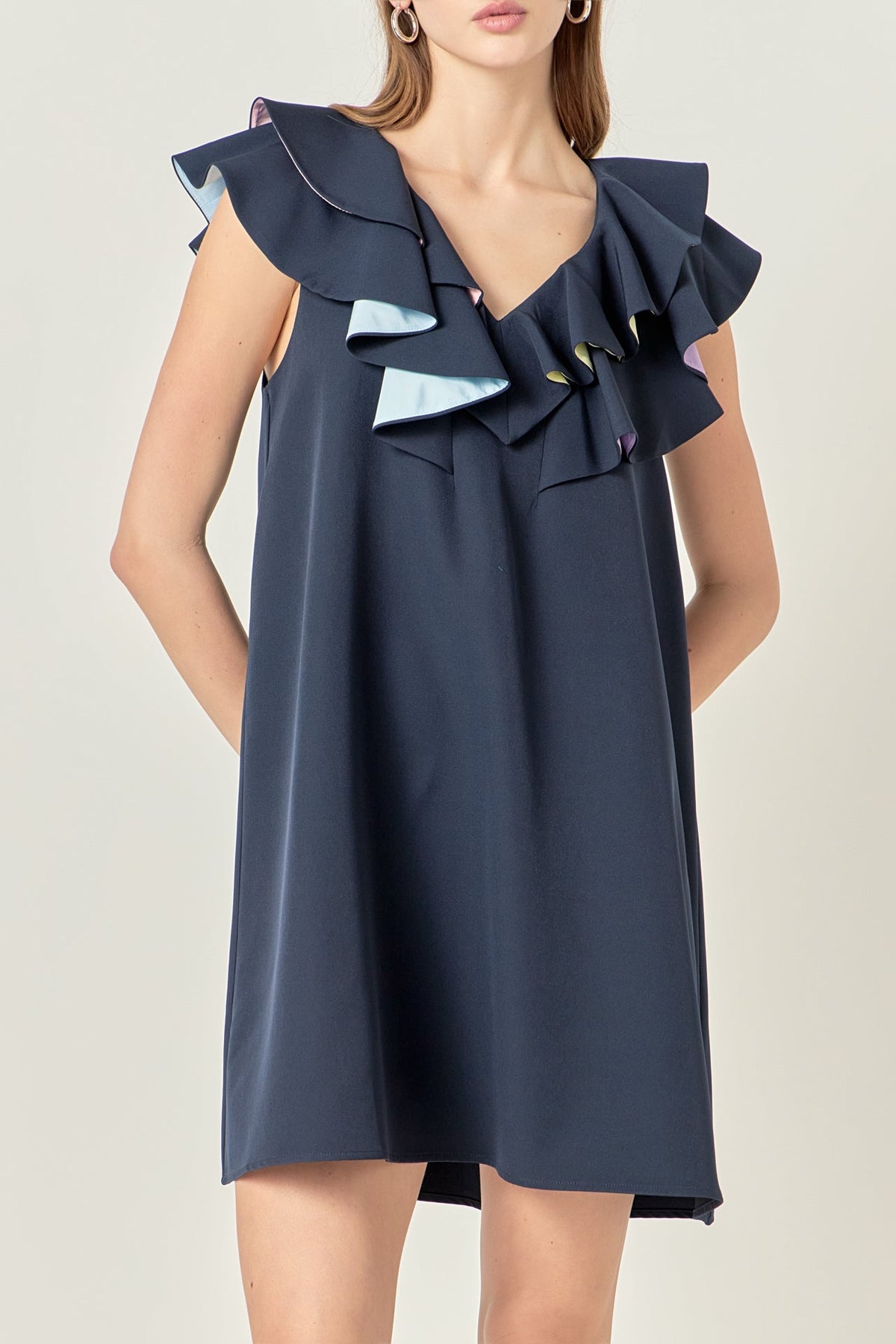 ENGLISH FACTORY - Multi Color Contrast Mini Dress - DRESSES available at Objectrare