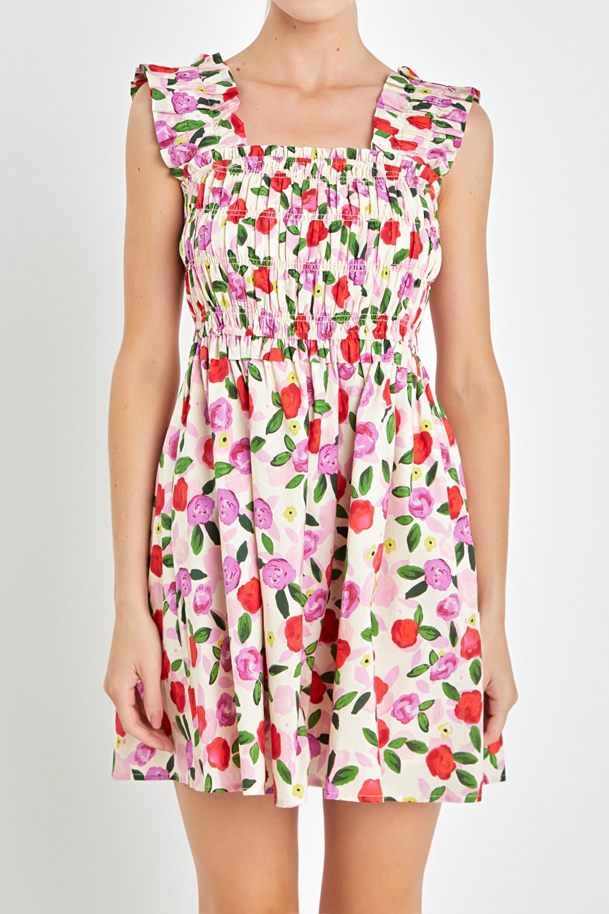 ENGLISH FACTORY - Flower Ruffled Mini Dress - DRESSES available at Objectrare
