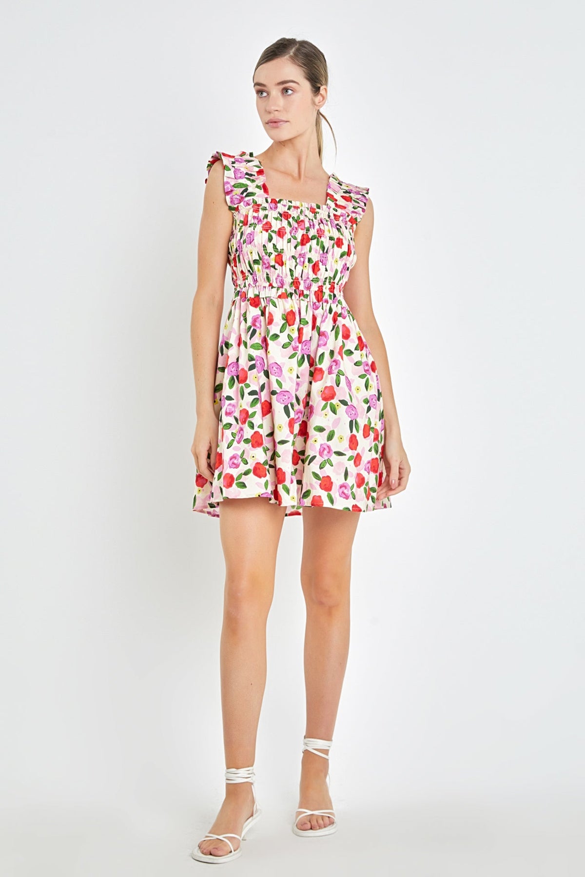 ENGLISH FACTORY - Flower Ruffled Mini Dress - DRESSES available at Objectrare