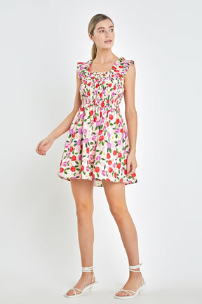 ENGLISH FACTORY - Flower Ruffled Mini Dress - DRESSES available at Objectrare