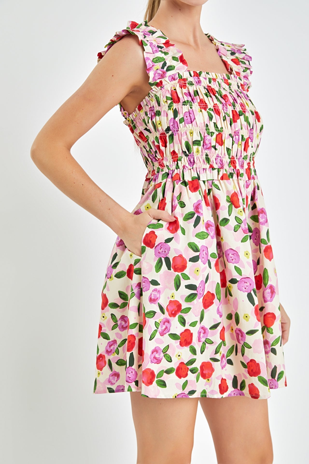 ENGLISH FACTORY - Flower Ruffled Mini Dress - DRESSES available at Objectrare