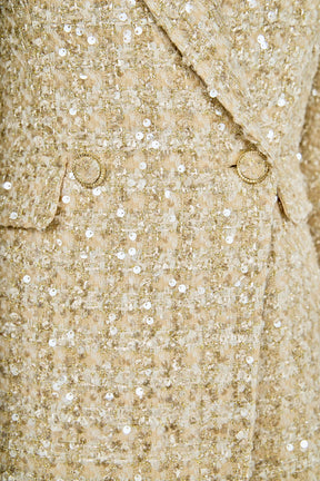 ENDLESS ROSE - Premium Sequins Tweed Romper - ROMPERS available at Objectrare