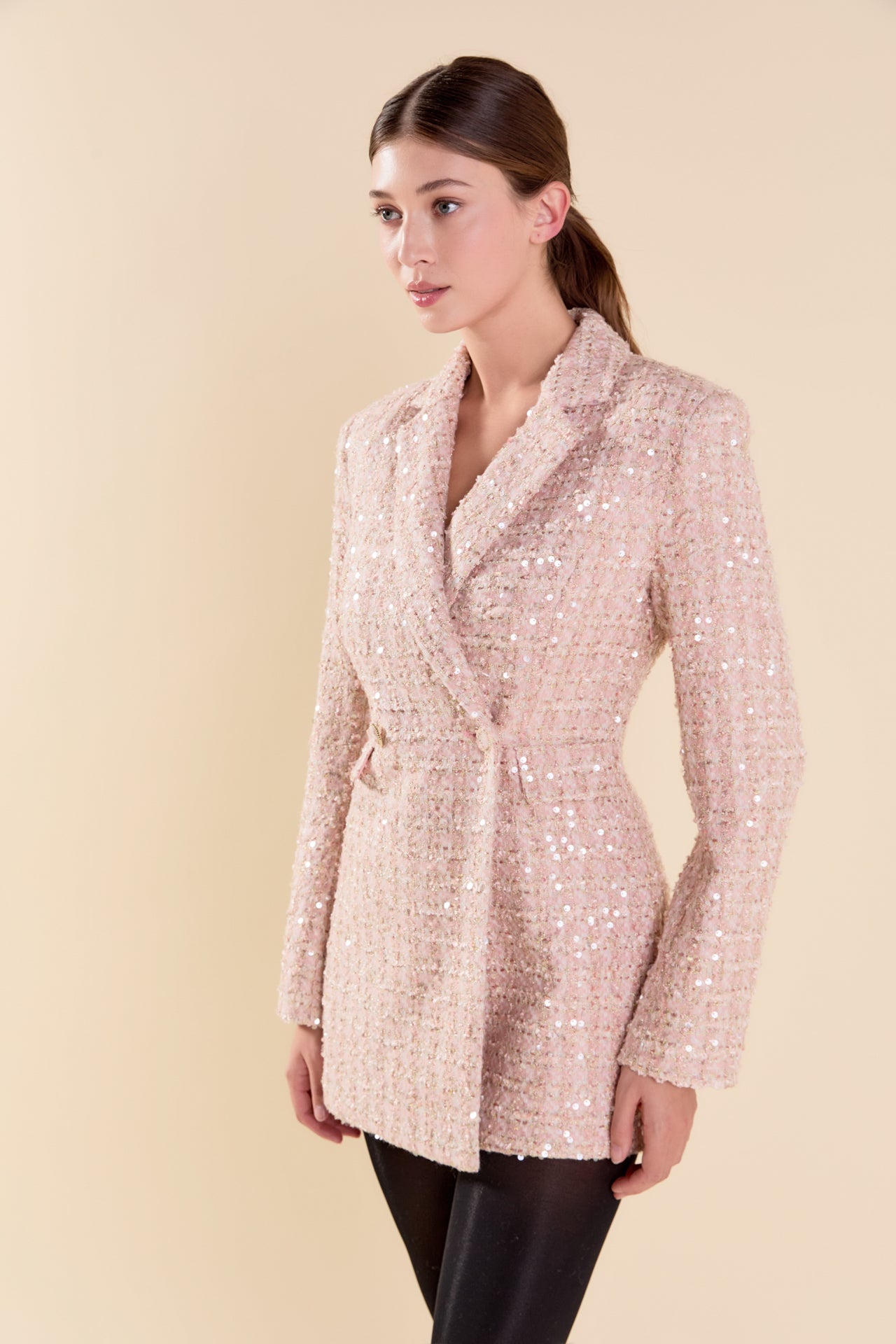 ENDLESS ROSE - Endless Rose - Premium Sequins Tweed Romper - ROMPERS available at Objectrare