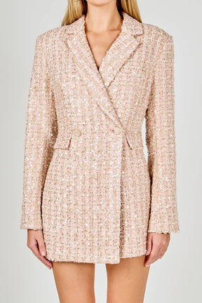 Premium Sequins Tweed Romper
