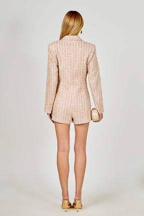 Premium Sequins Tweed Romper