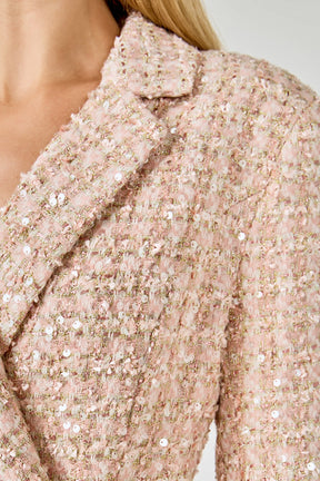 Premium Sequins Tweed Romper