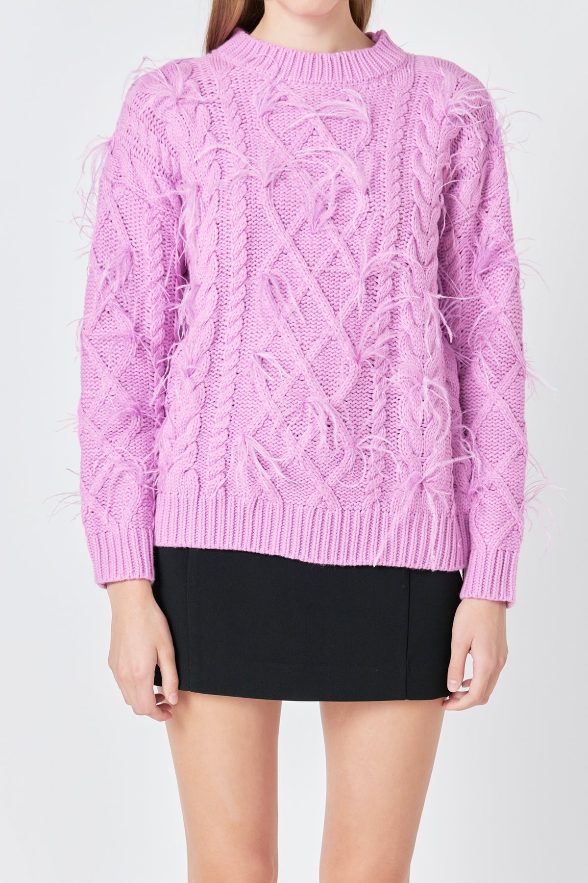 ENDLESS ROSE - Feather Detail Sweater - SWEATERS & KNITS available at Objectrare