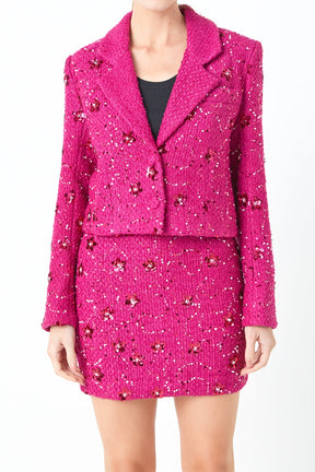 ENDLESS ROSE - Endless Rose - Sequins Cropped Blazer - JACKETS available at Objectrare