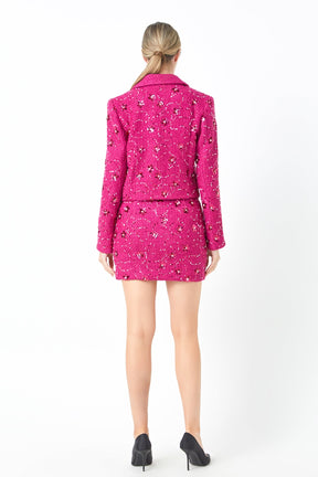 ENDLESS ROSE - Sequins Cropped Blazer - JACKETS available at Objectrare