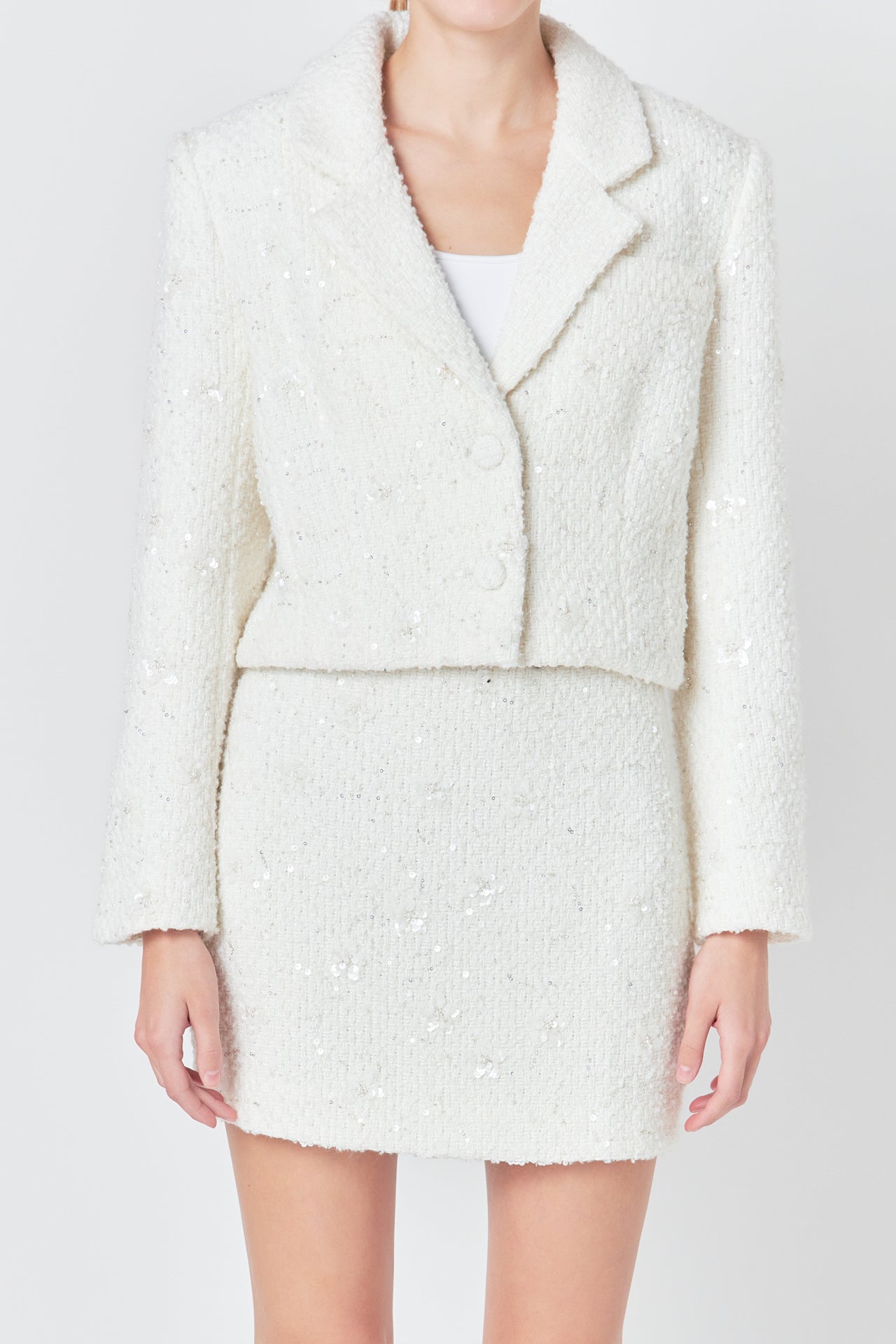 ENDLESS ROSE - Endless Rose - Sequins Cropped Blazer - JACKETS available at Objectrare