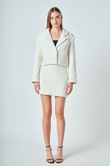 ENDLESS ROSE - Sequins Cropped Blazer - JACKETS available at Objectrare