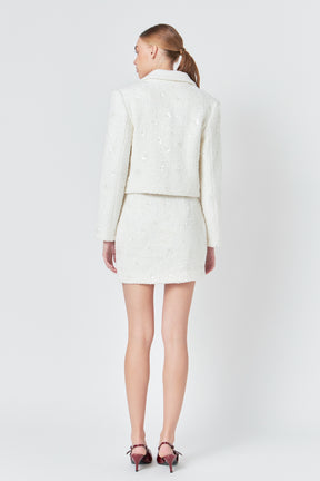 ENDLESS ROSE - Sequins Cropped Blazer - JACKETS available at Objectrare