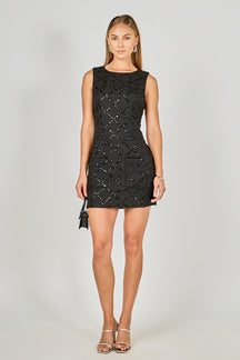 ENDLESS ROSE - Tweed Sleeveless Mini Dress - DRESSES available at Objectrare