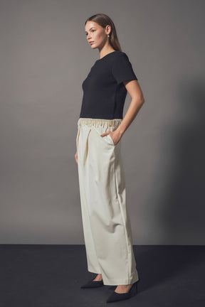 ENDLESS ROSE - Premium Pearl Trim Knit Top - TOPS available at Objectrare