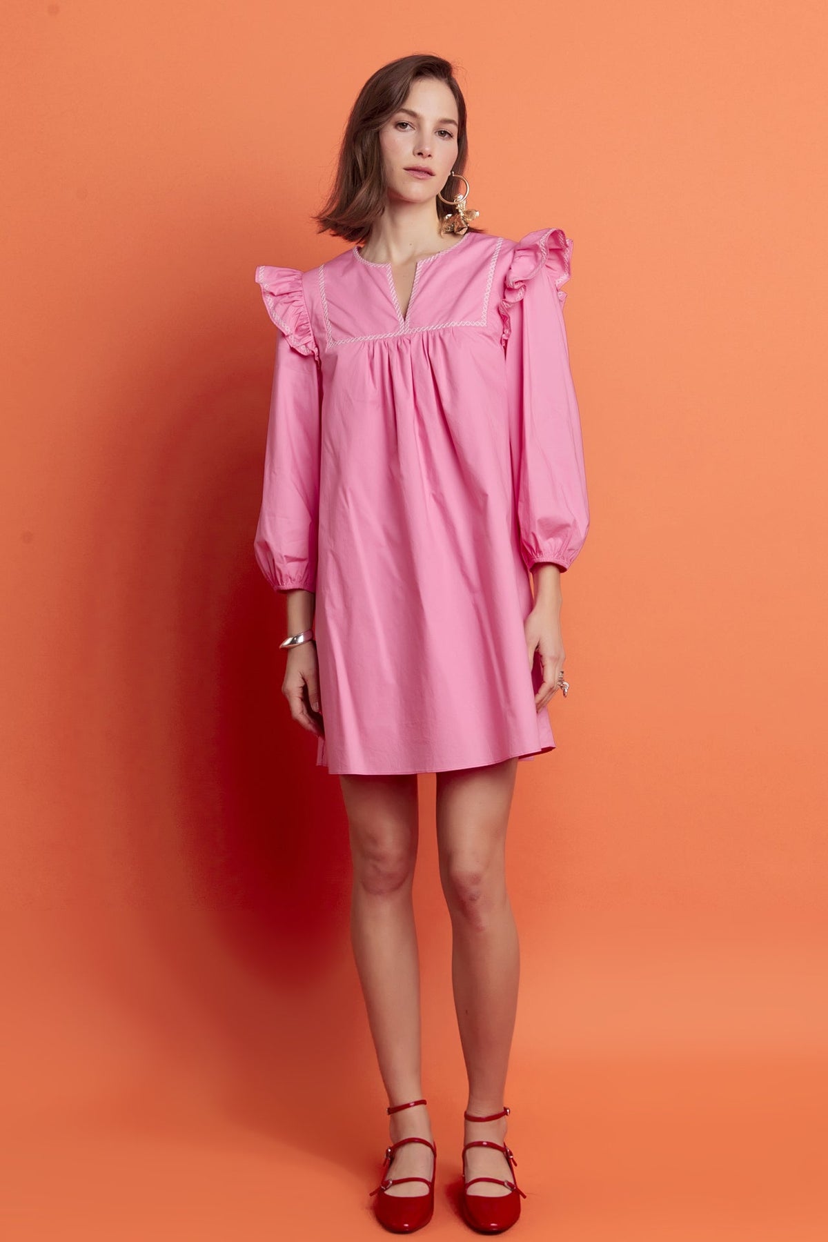 ENGLISH FACTORY - Contrast Embroidery Mini Dress - DRESSES available at Objectrare
