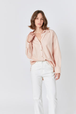 ENDLESS ROSE - Oversize Button Collared Shirt - SHIRTS & BLOUSES available at Objectrare