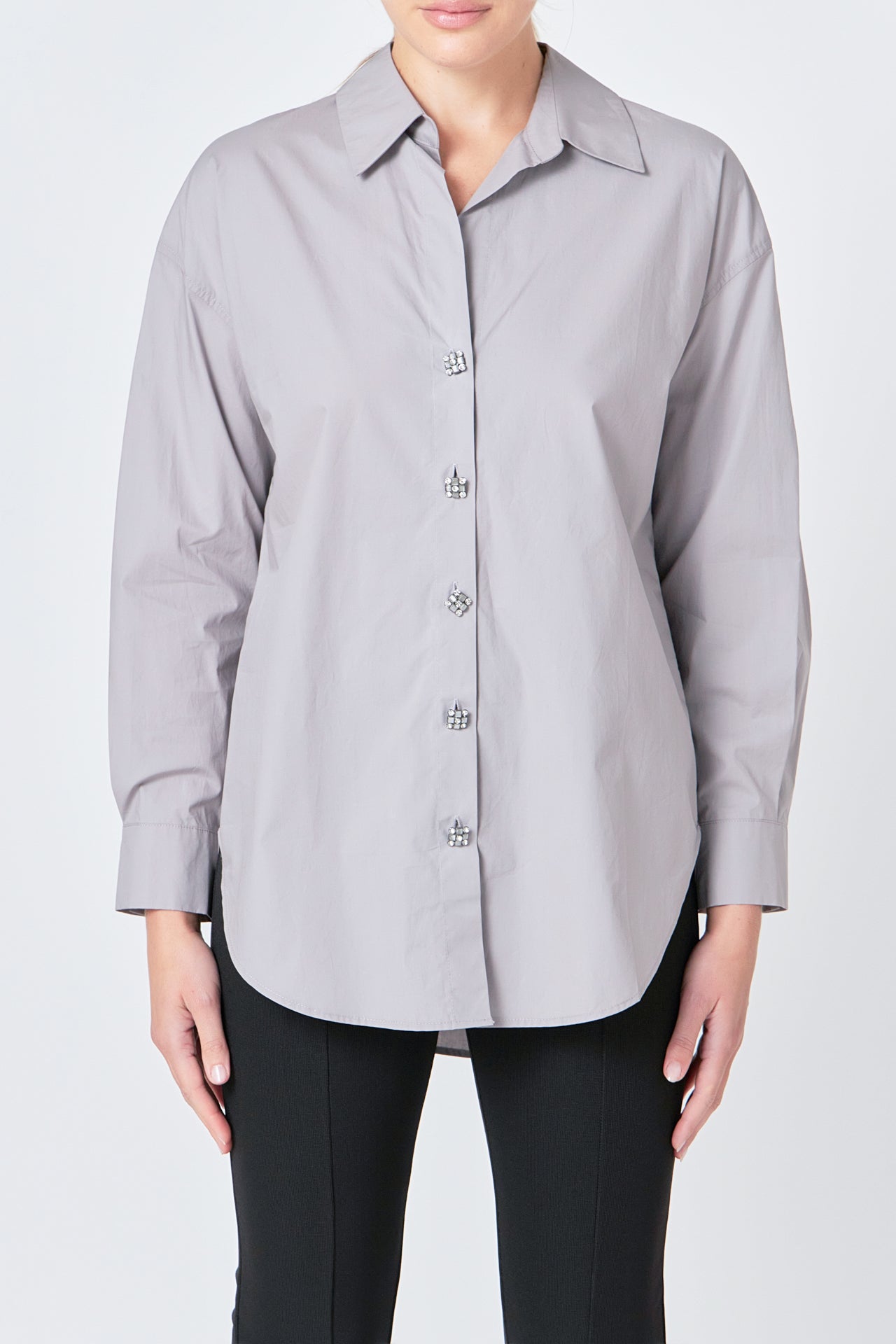 ENDLESS ROSE - Endless Rose - Oversize Button Collared Shirt - SHIRTS & BLOUSES available at Objectrare