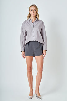 ENDLESS ROSE - Oversize Button Collared Shirt - SHIRTS & BLOUSES available at Objectrare